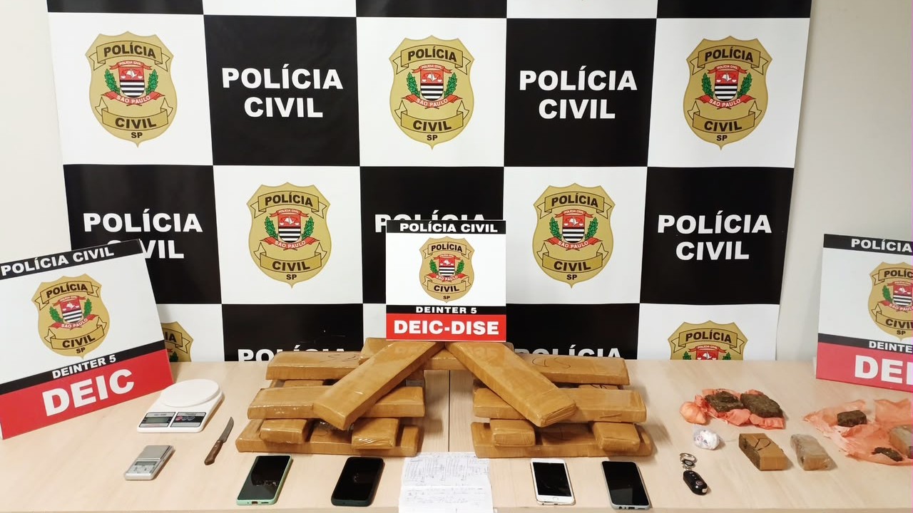 Dupla é presa com cerca de 20 quilos de maconha em Rio Preto