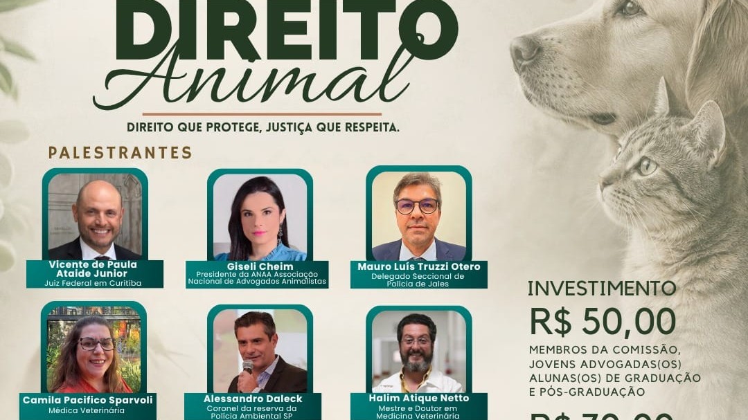 OAB Rio Preto promove II Simpósio de Direito Animal nesta sexta-feira